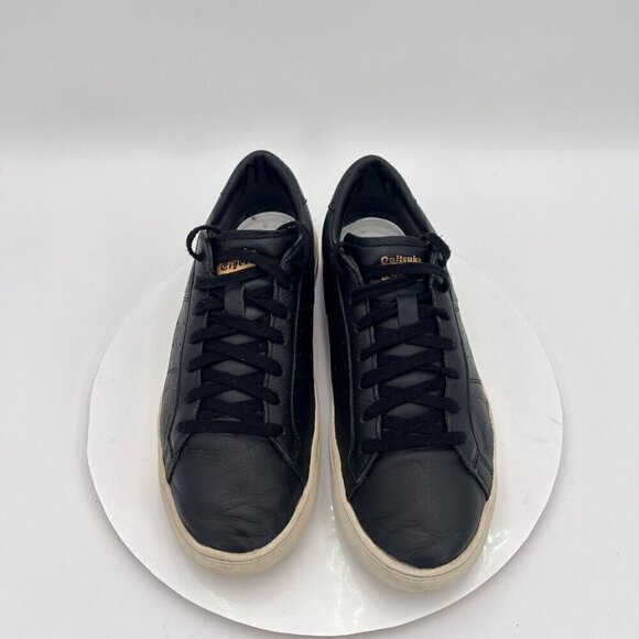 Onitsuka Tiger Lawnship 2.0 Men Size 10.5 D715L Black Leather Low Top Shoes - Picture 3 of 14